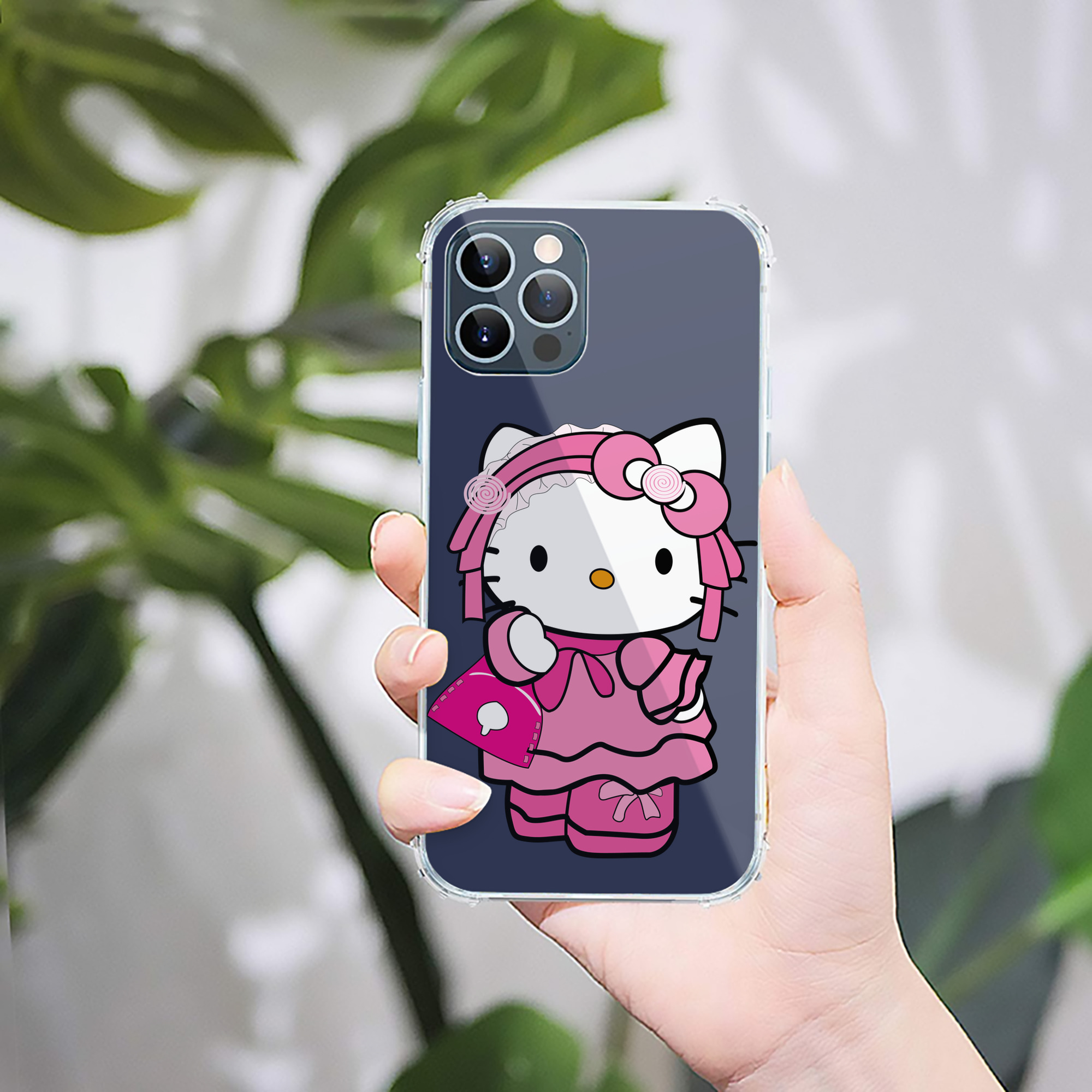 （画像用） Hello Kitty ハローキティ 【iPhone 12シリーズ対応】透明スマホケース（クリアソフトケース）